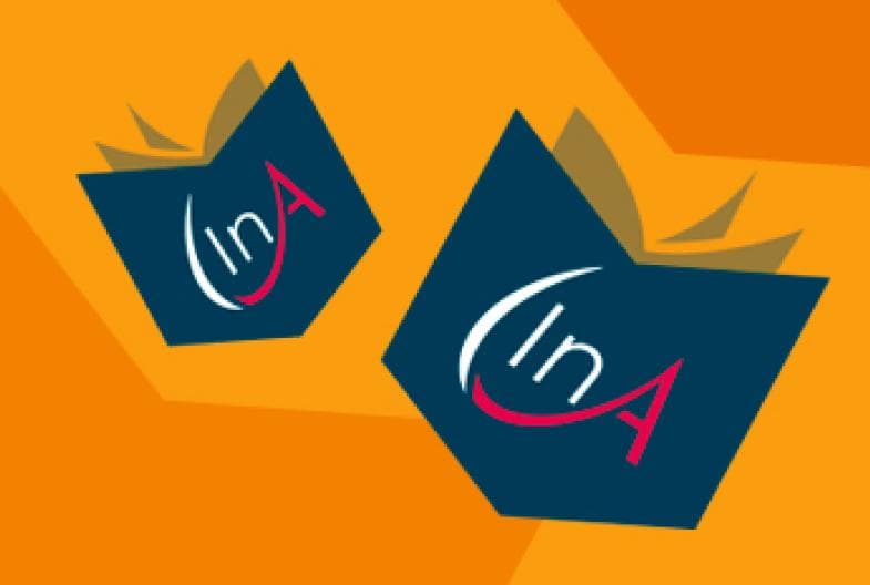 Illustration of two folders with Inacademia logo
