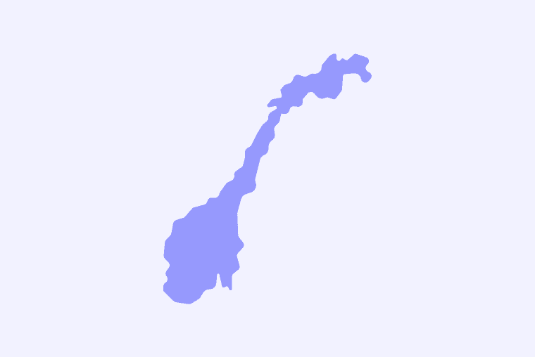 Illustrasjon av et norgeskart